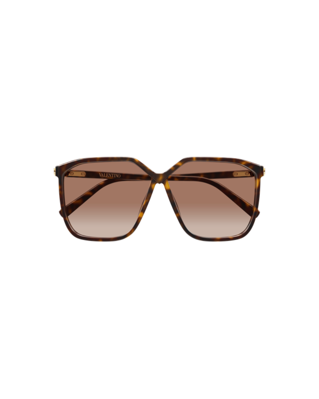 Valentino Oversized Square Sunglasses - Havana/Orange