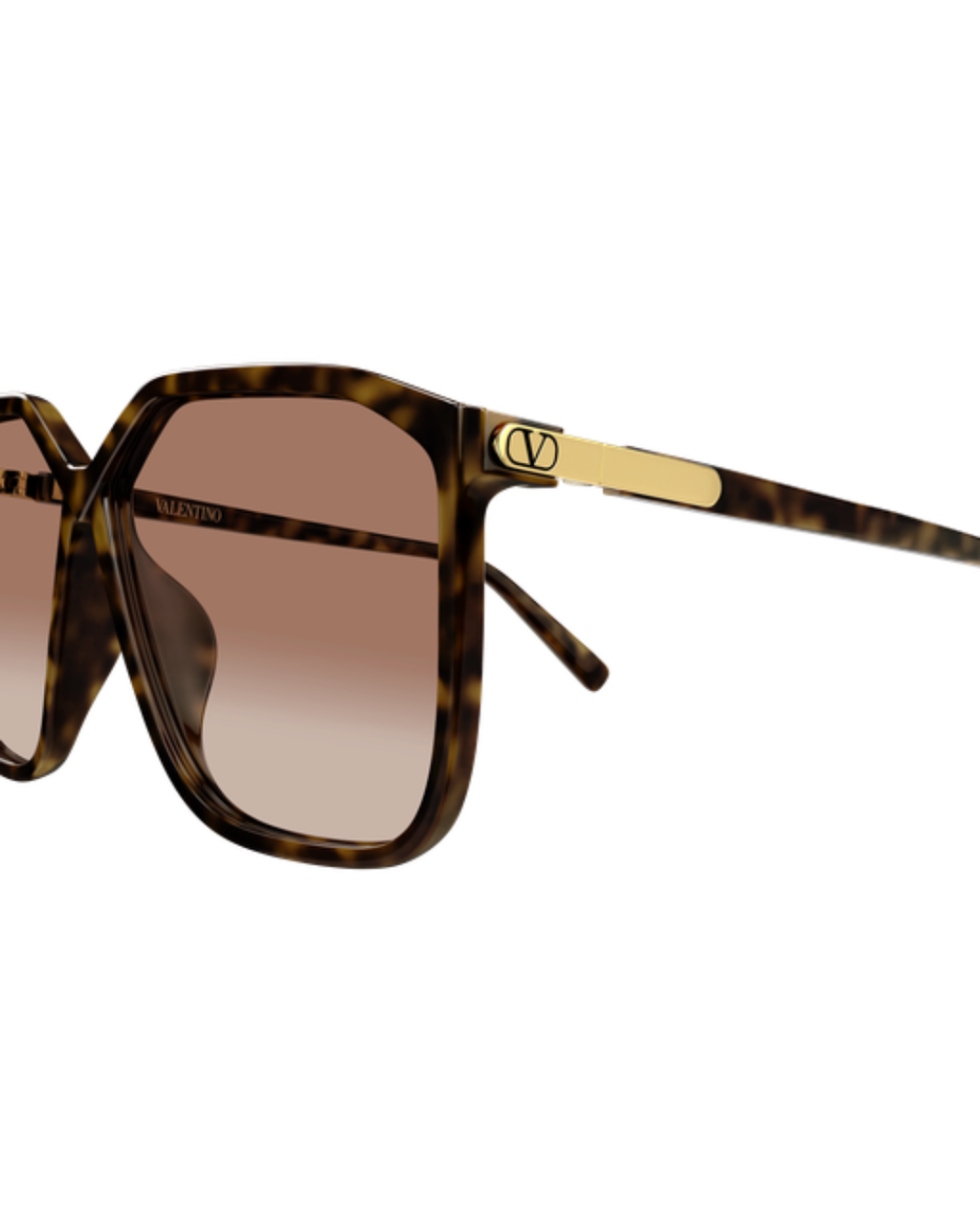 Valentino Oversized Square Sunglasses - Havana/Orange