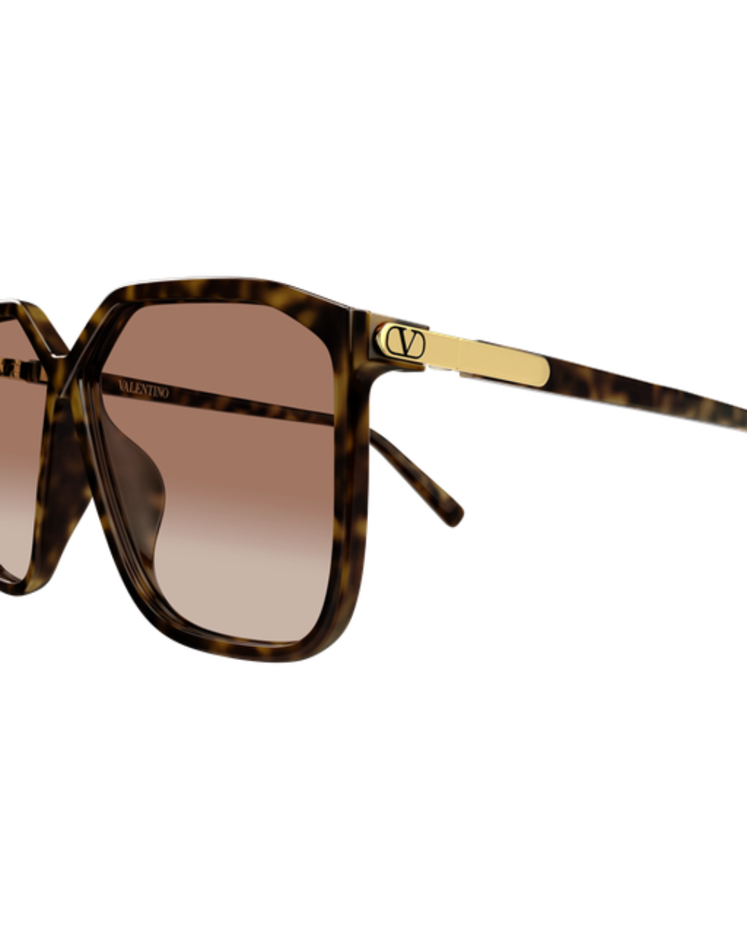 Valentino Oversized Square Sunglasses - Havana/Orange