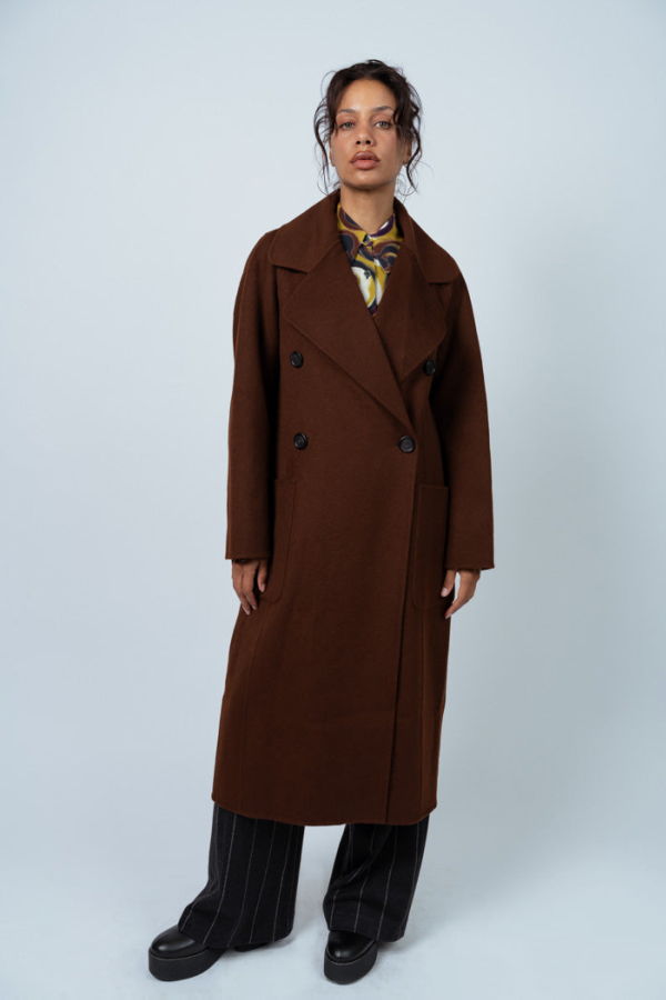 Odeeh Double Face Wool Coat - Mahogany