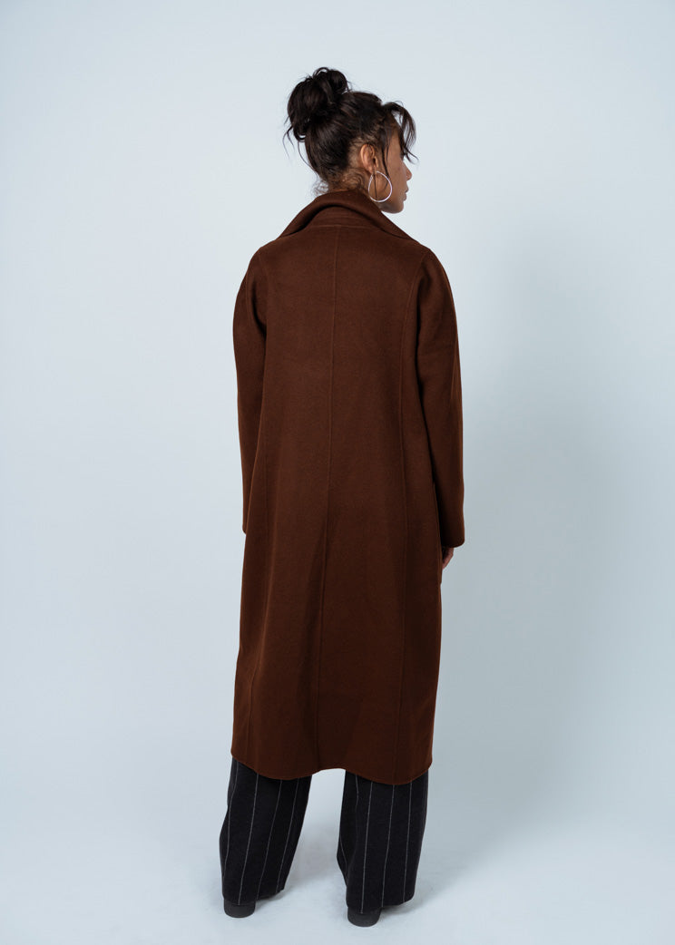 Odeeh Double Face Wool Coat - Mahogany