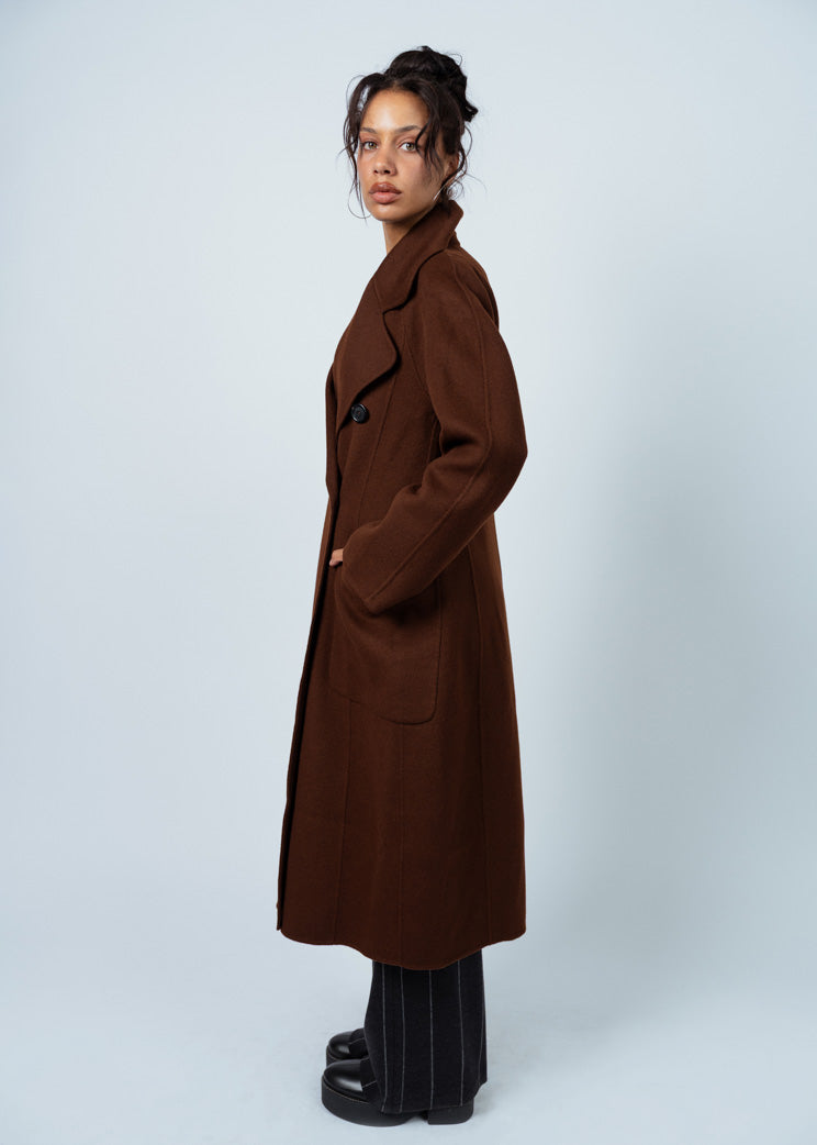 Odeeh Double Face Wool Coat - Mahogany