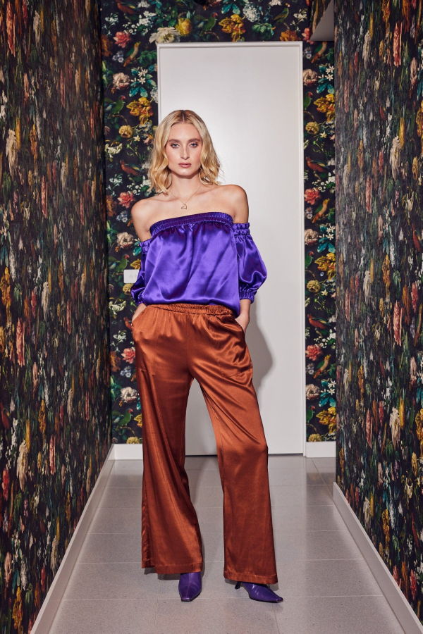 Lindsay Nicholas New York Off The Shoulder Top - Purple