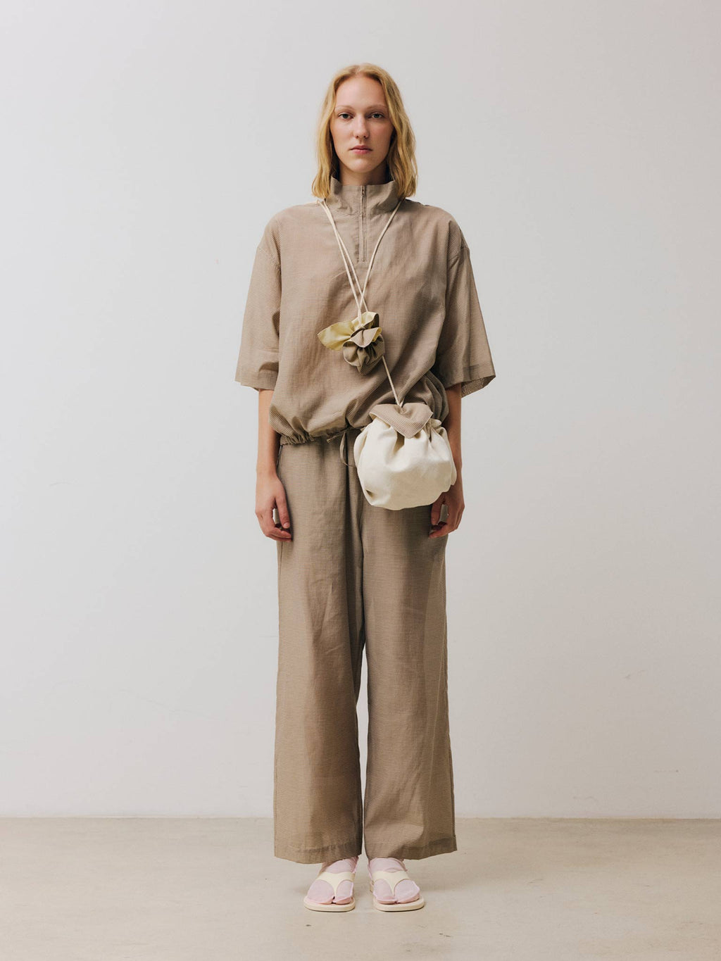 Rus Omamori Bag - Gingham Toffee