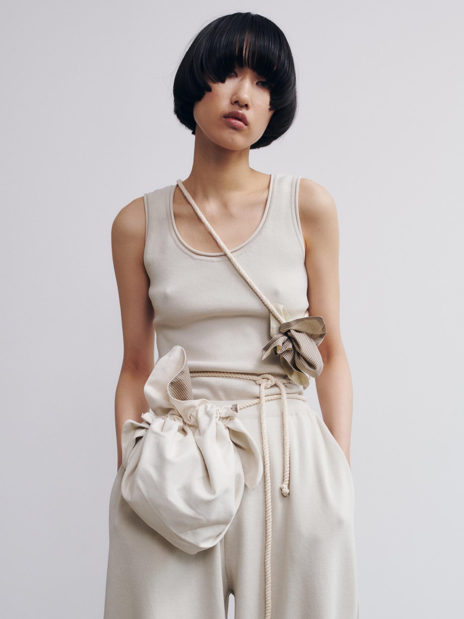 Rus Omamori Bag - Gingham Toffee