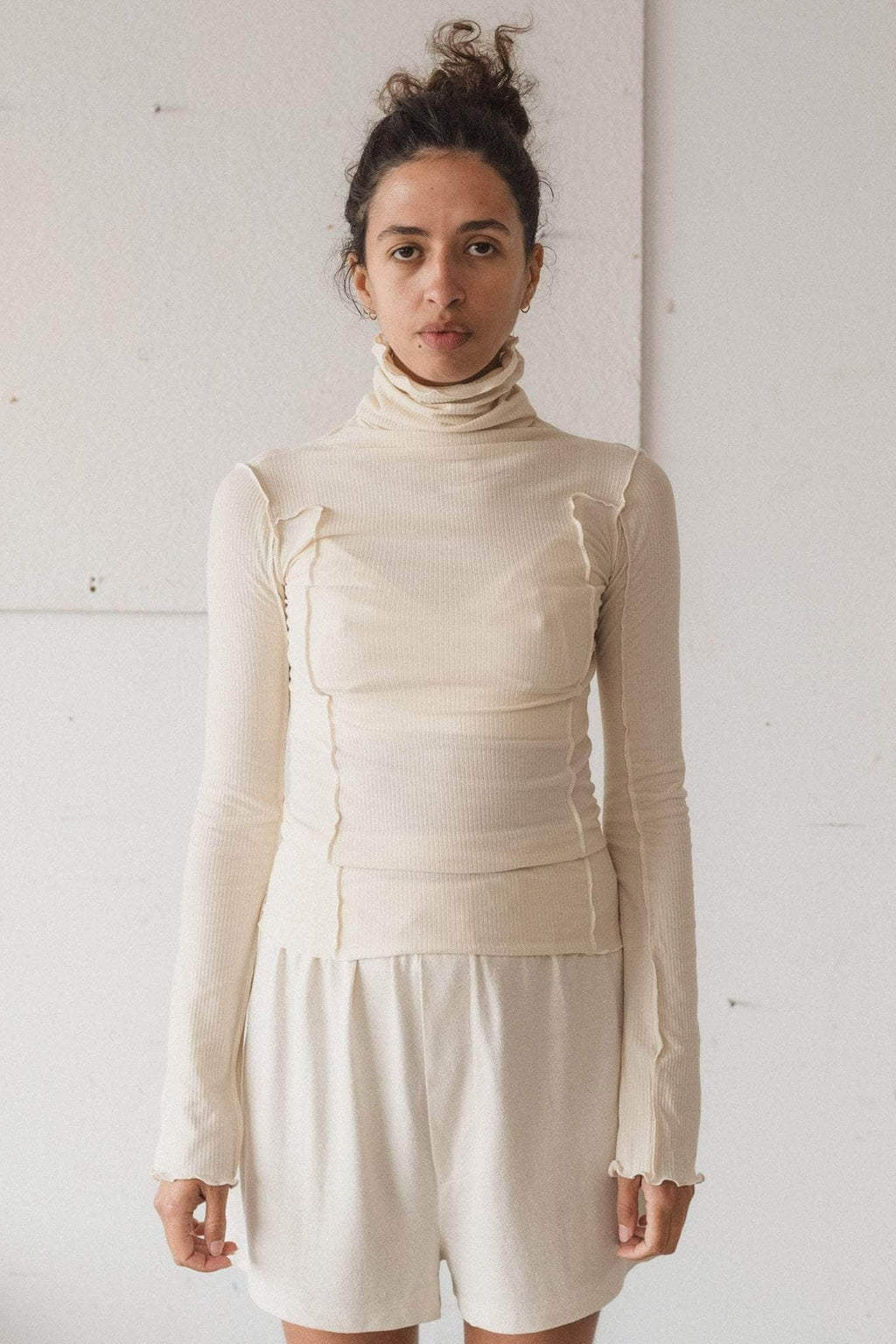 Baserange Omato Turtleneck Top - Off White