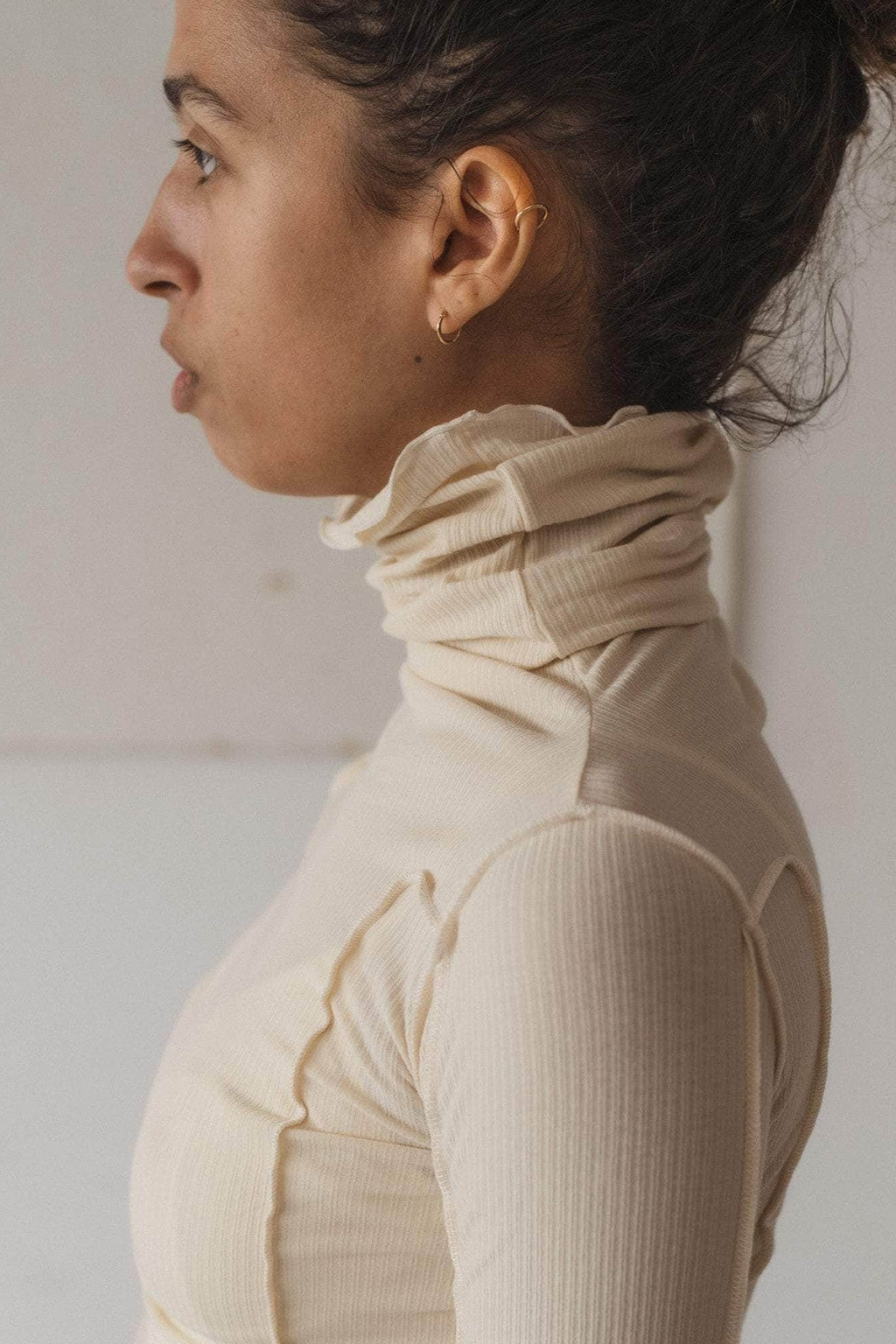 Baserange Omato Turtleneck Top - Off White