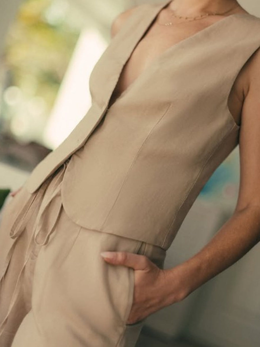 Onia Relaxed Vest - Jute