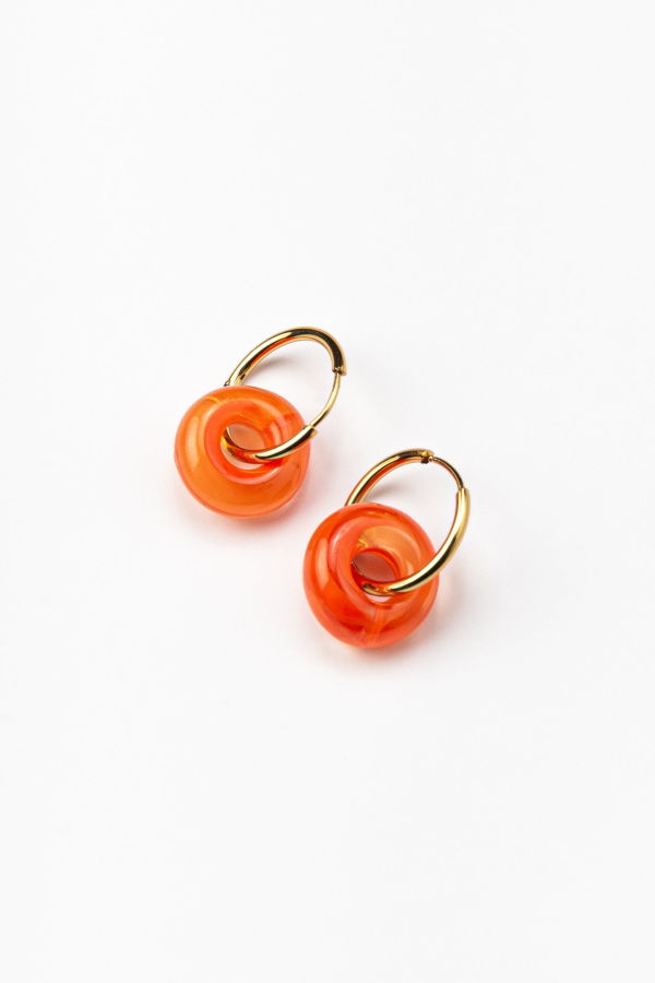 Suplais Orange Donut Earrings