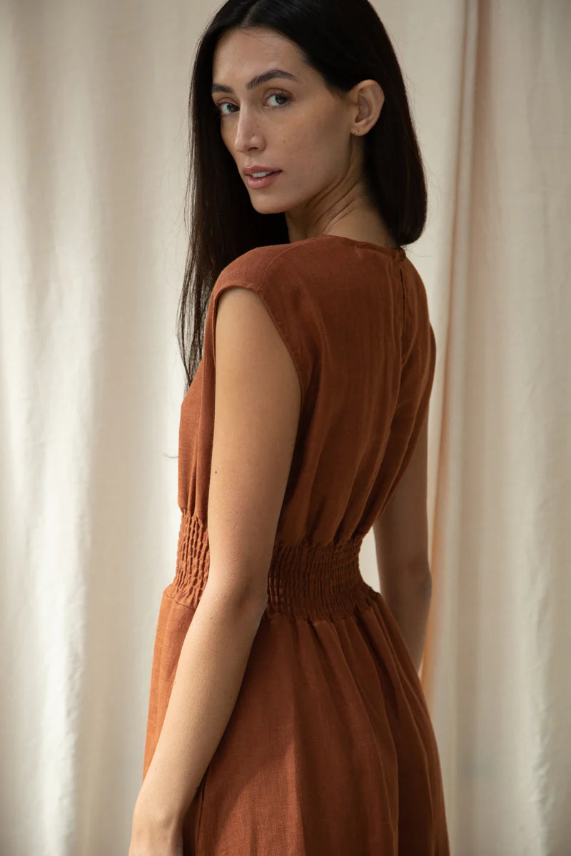 Beaumont Organic Ottillie-May Dress - Russet
