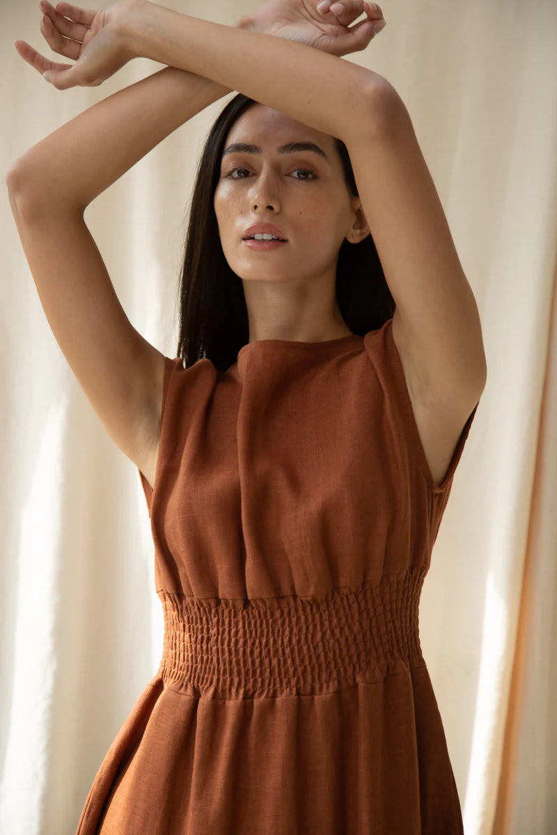 Beaumont Organic Ottillie-May Dress - Russet