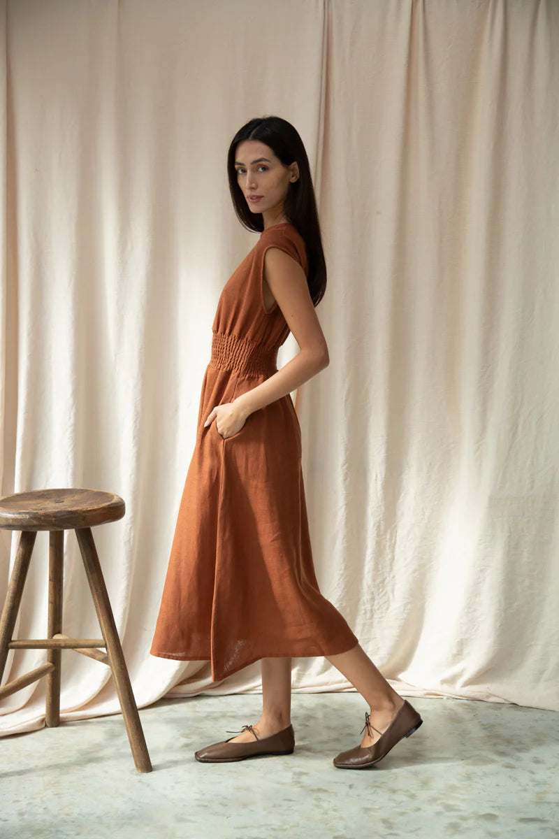 Beaumont Organic Ottillie-May Dress - Russet
