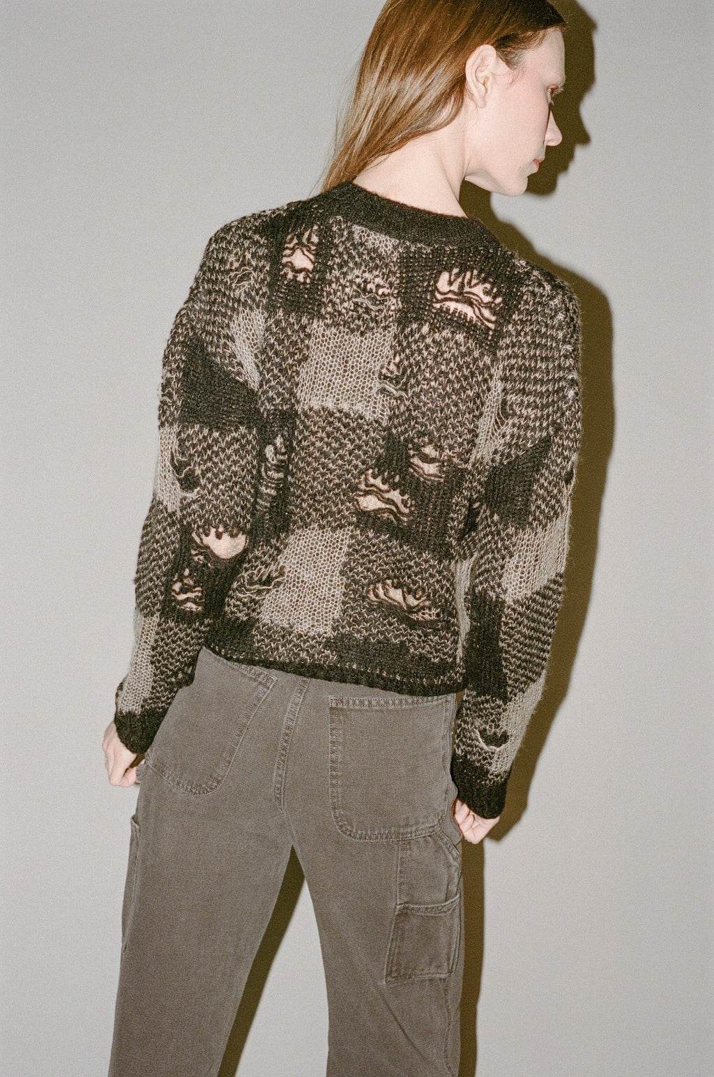 Our Legacy Sonar Roundneck - Black Destructive Gingham