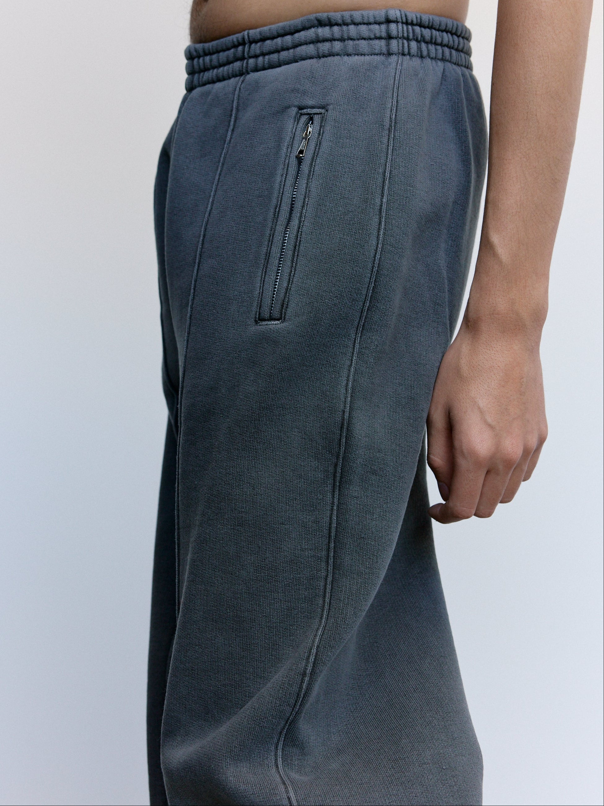 Our Legacy Worn Black Hefty Fleece Cotton Track Pants