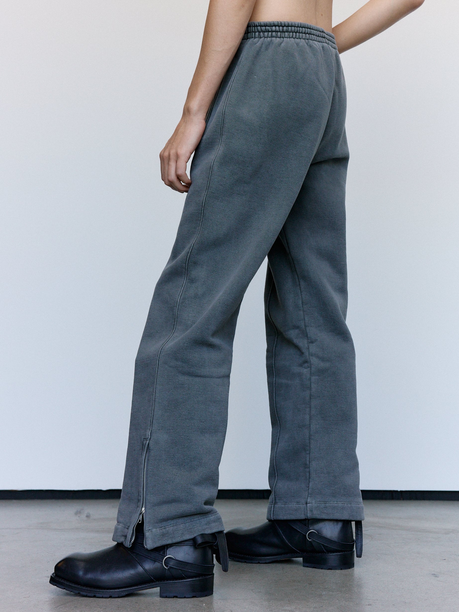 Our Legacy Worn Black Hefty Fleece Cotton Track Pants