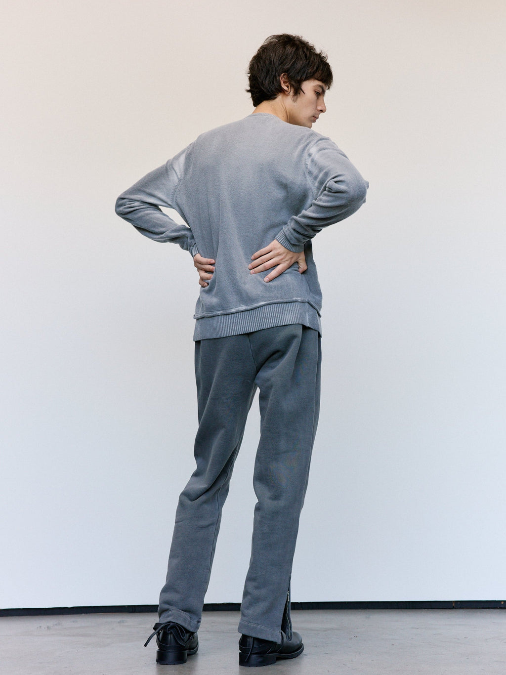 Our Legacy Worn Black Hefty Fleece Cotton Track Pants