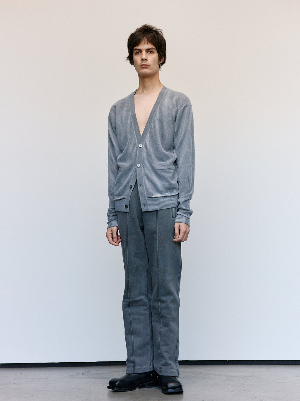 Our Legacy Worn Black Hefty Fleece Cotton Track Pants