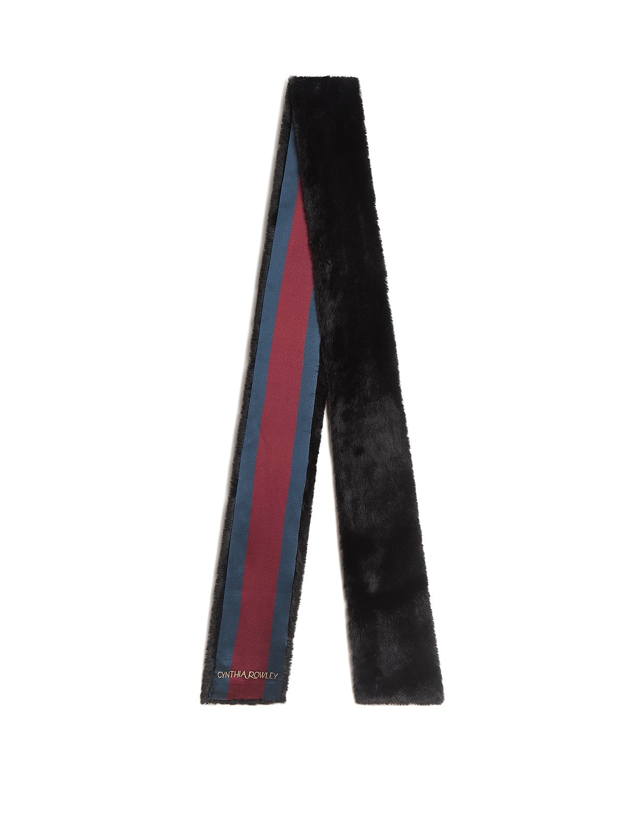 Cynthia Rowley Out East Faux Fur Silk Scarf - Black