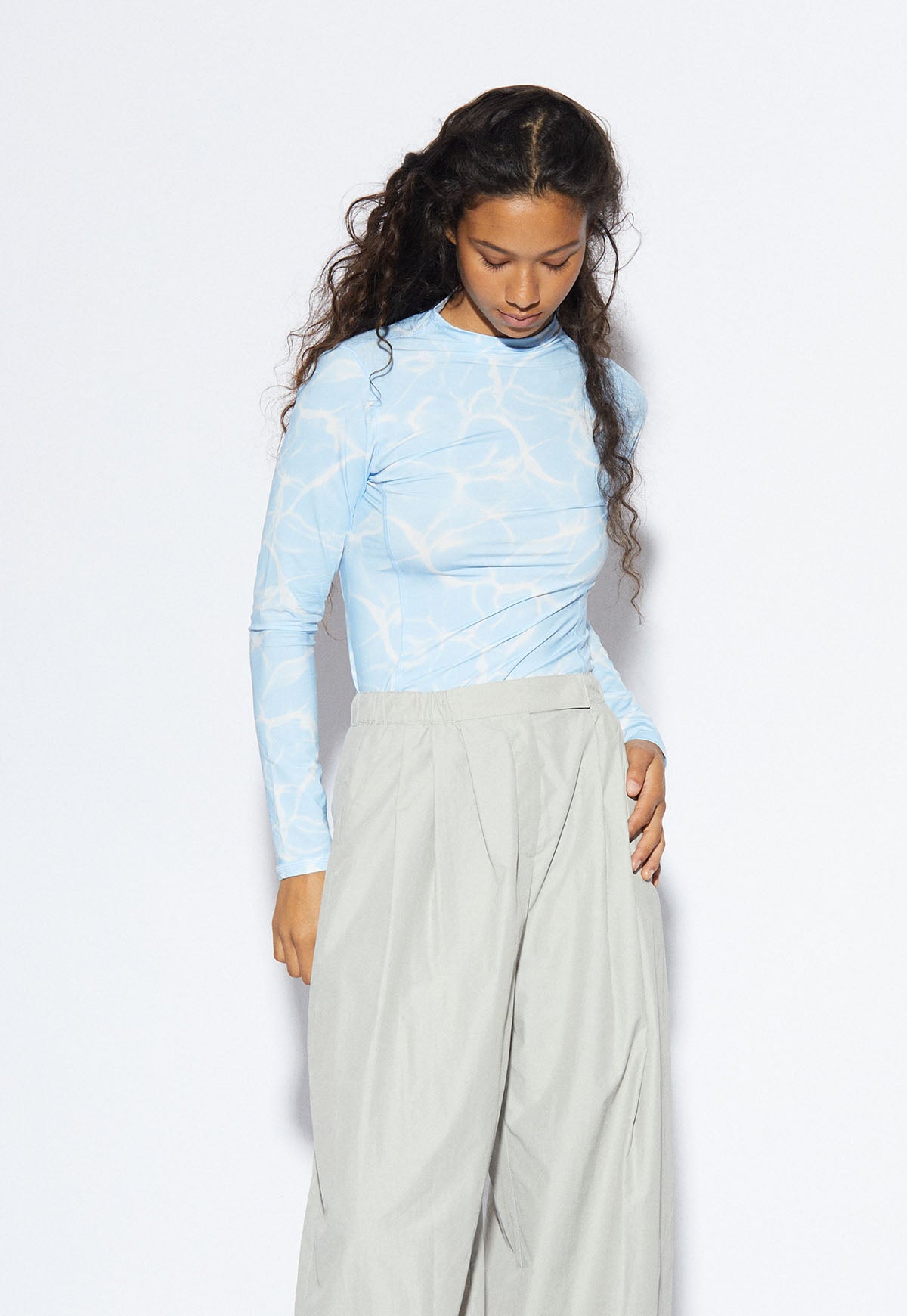 Oval Square OSSkye Blouse AOP - Blue Pool