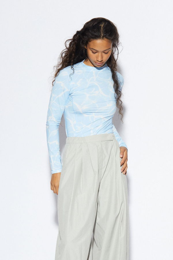Oval Square OSSkye Blouse AOP - Blue Pool