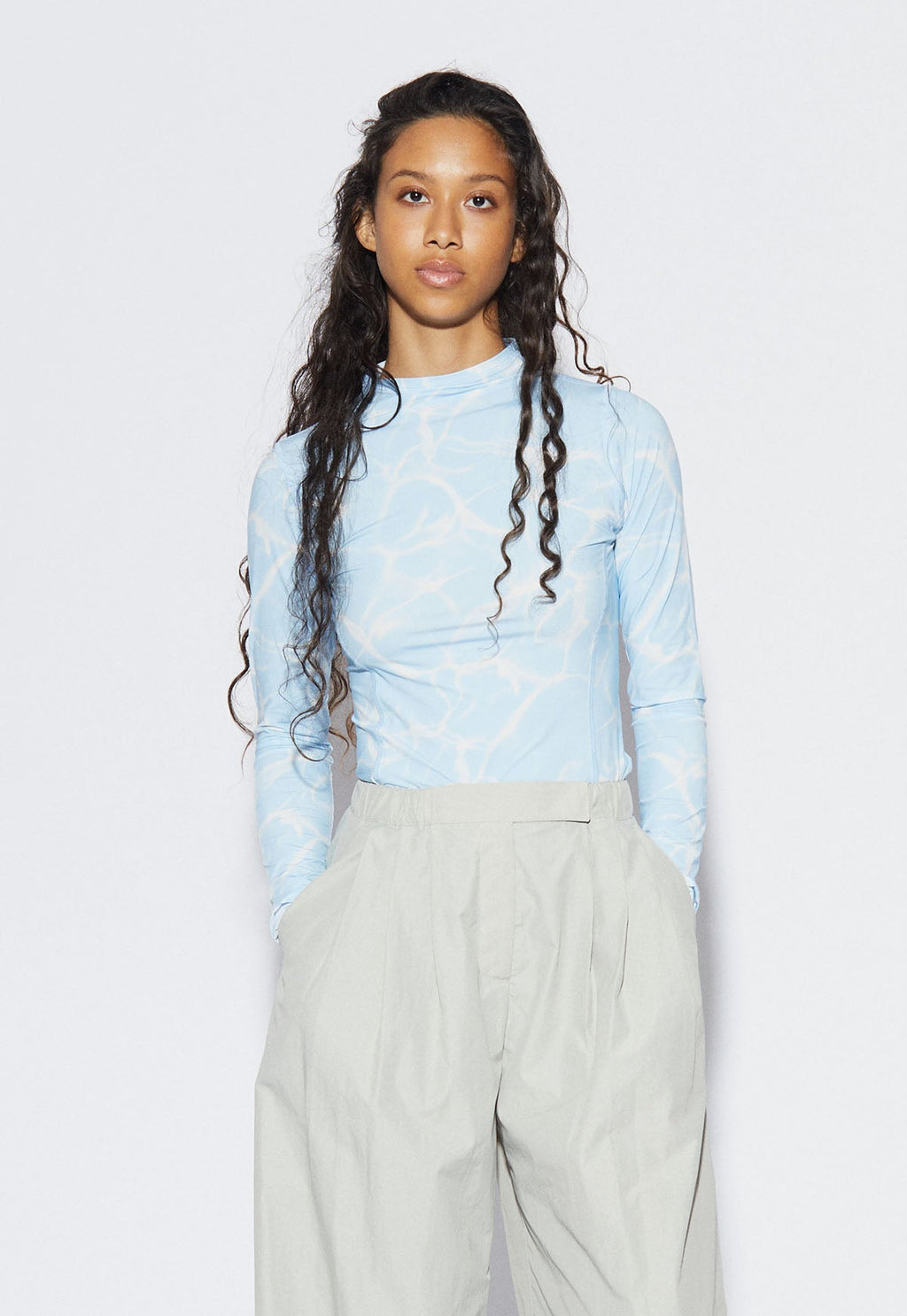 Oval Square OSSkye Blouse AOP - Blue Pool