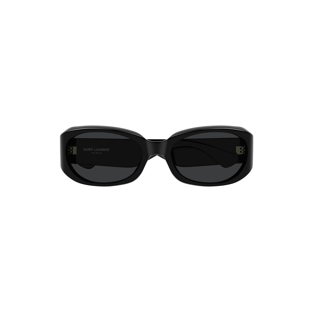 Saint Laurent Oval Sunglasses With Injection Frames - Black