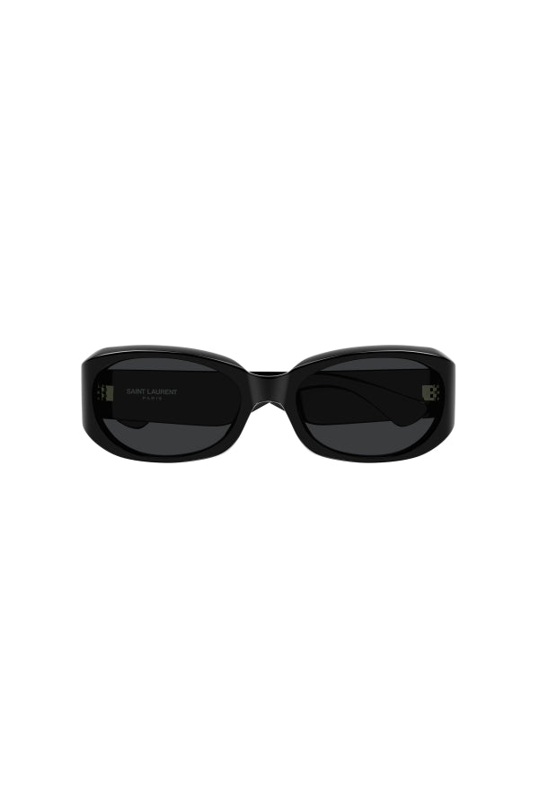 Saint Laurent Oval Sunglasses With Injection Frames - Black