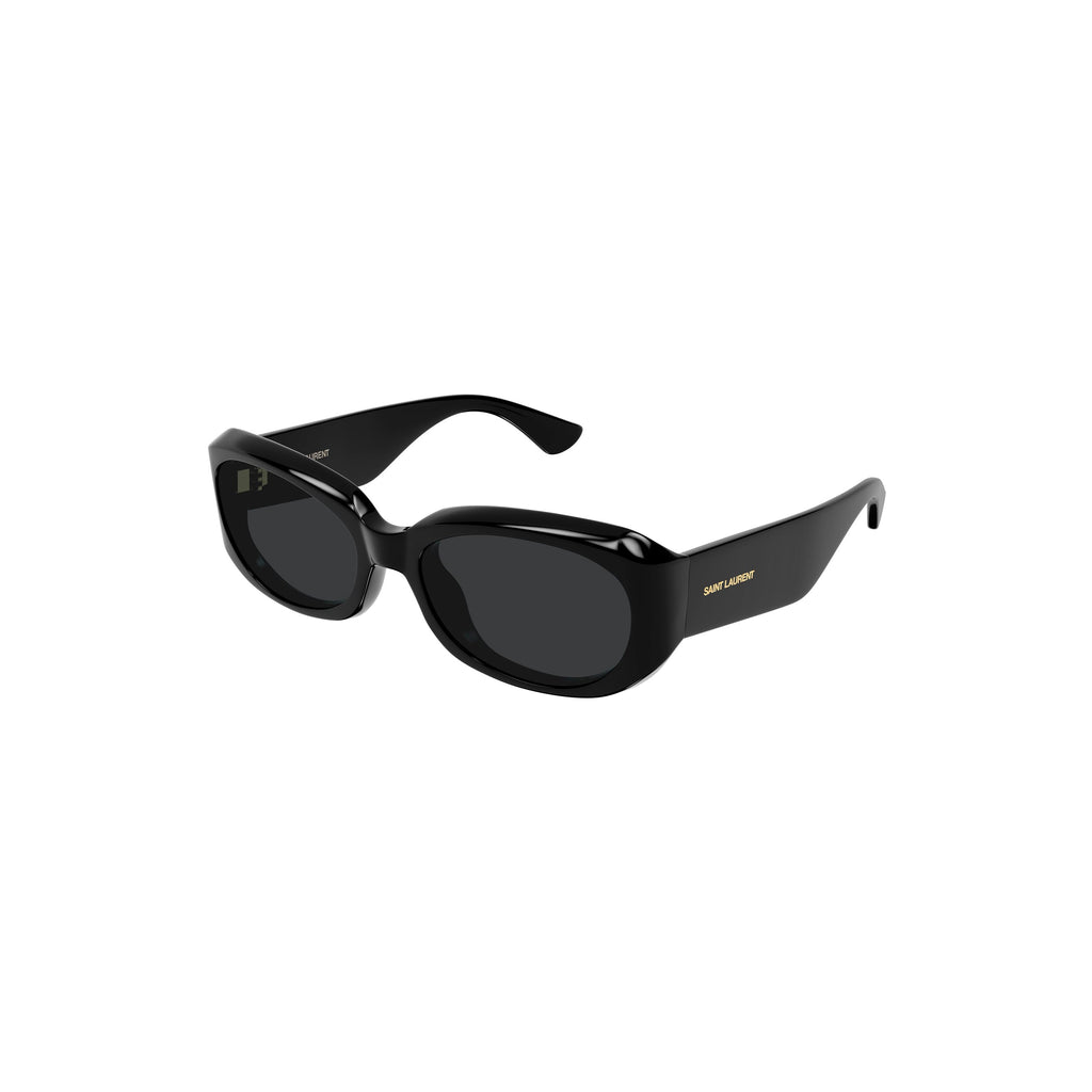 Saint Laurent Oval Sunglasses With Injection Frames - Black