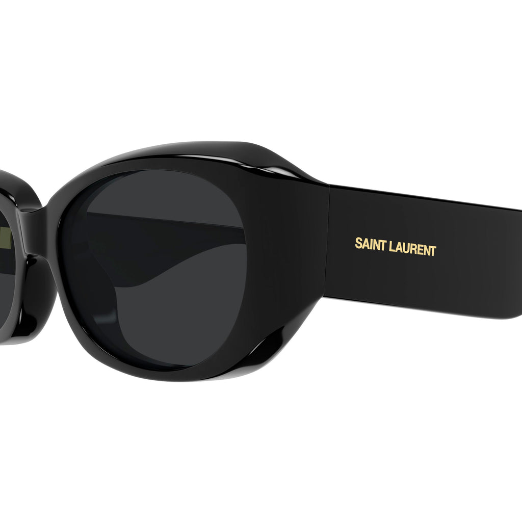 Saint Laurent Oval Sunglasses With Injection Frames - Black