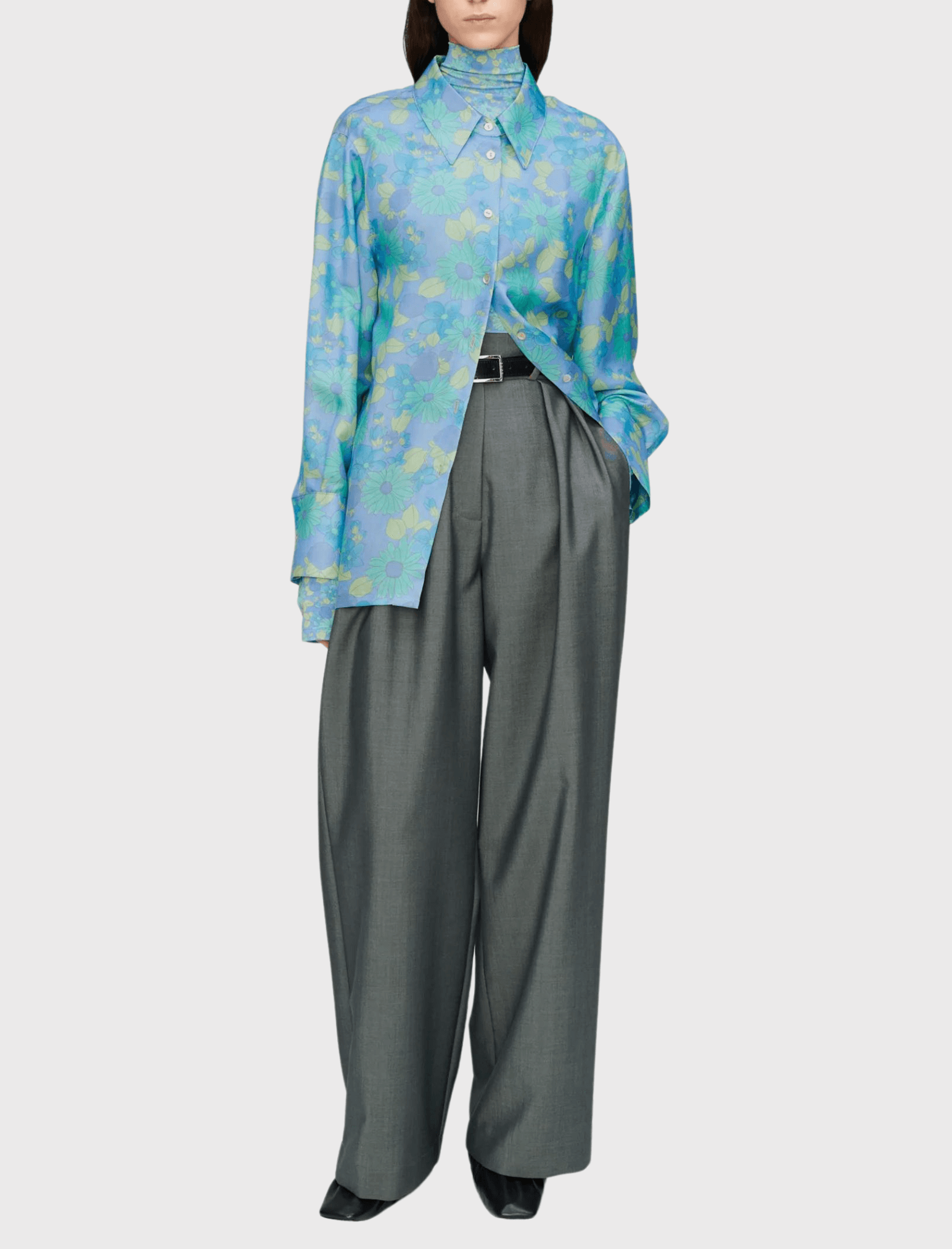 Róhe Oversized Luccio Blouse - Watercolour Flower