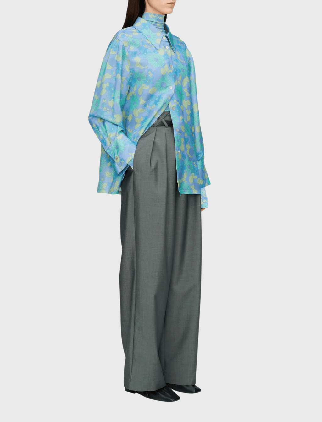 Róhe Oversized Luccio Blouse - Watercolour Flower