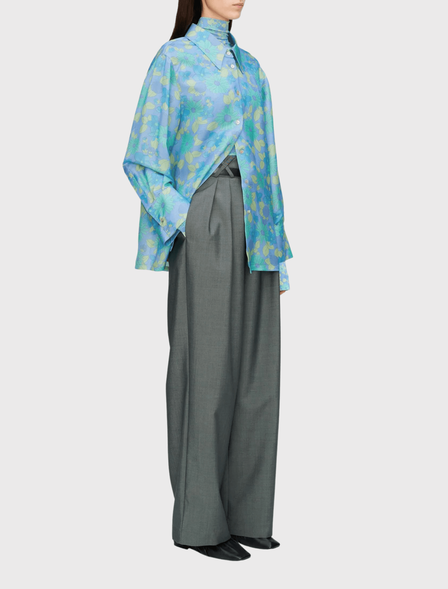 Róhe Oversized Luccio Blouse - Watercolour Flower