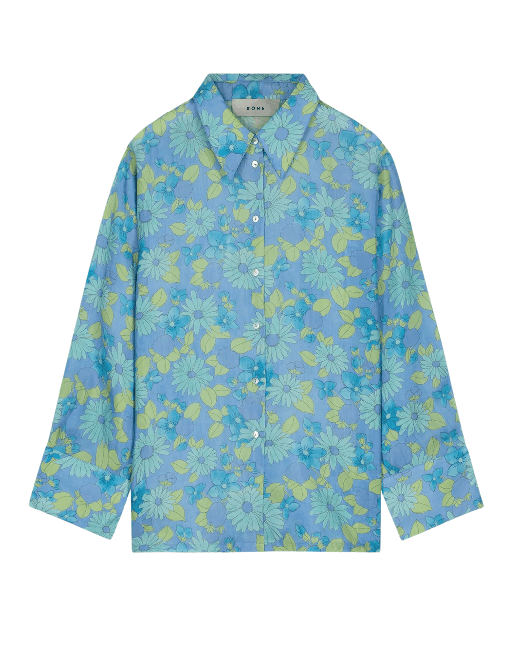 Róhe Oversized Luccio Blouse - Watercolour Flower