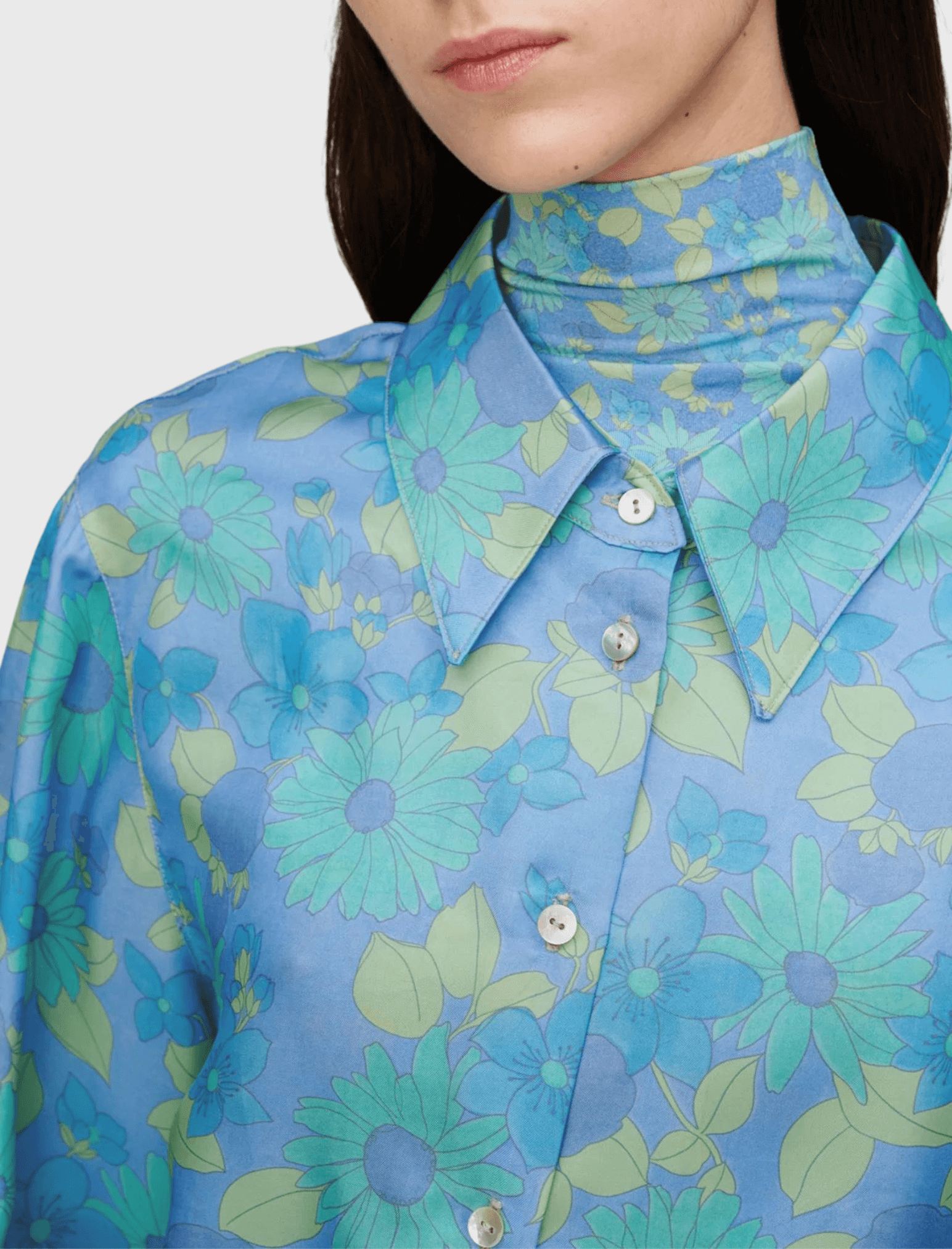 Róhe Oversized Luccio Blouse - Watercolour Flower