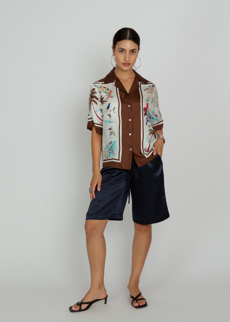 P.A.R.O.S.H. Scard Shirt - Fantasia Marrone