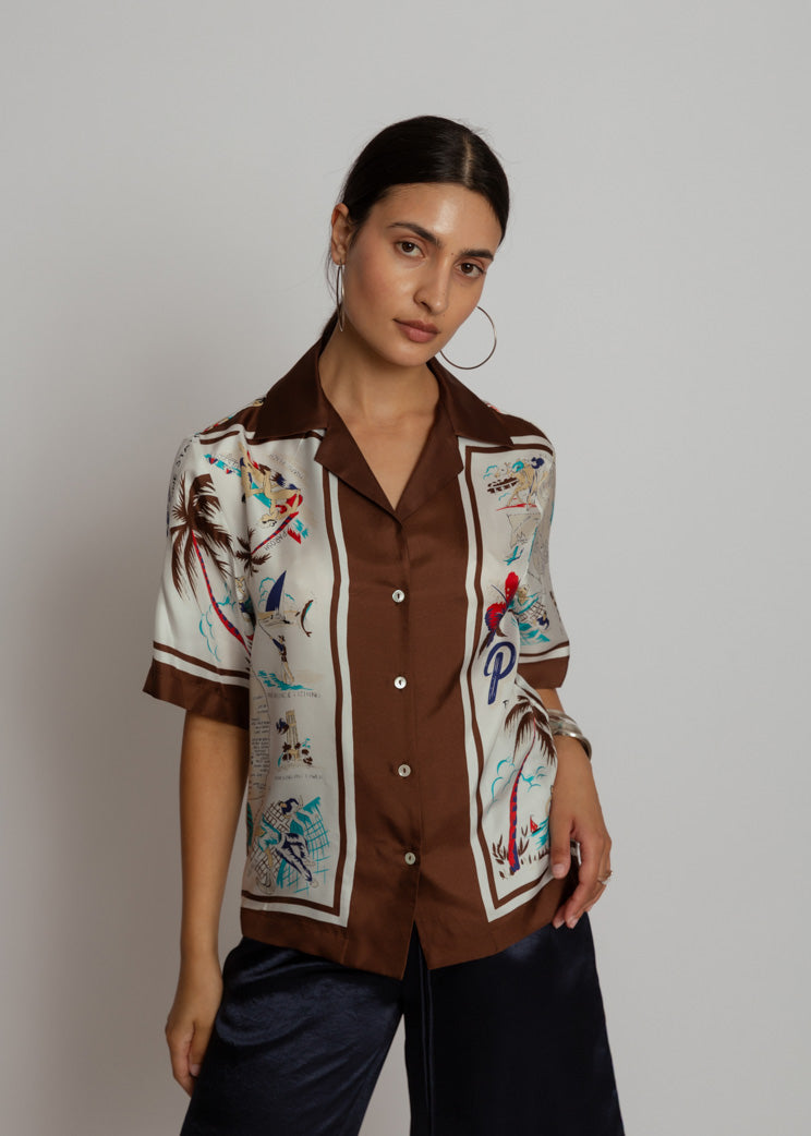 P.A.R.O.S.H. Scard Shirt - Fantasia Marrone