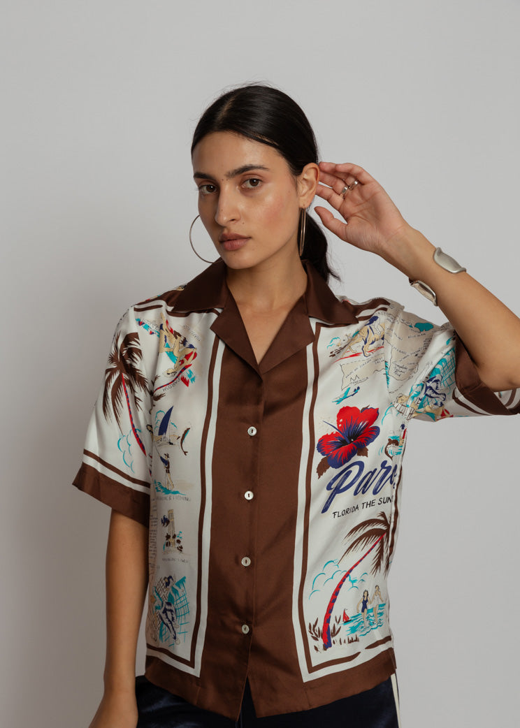 P.A.R.O.S.H. Scard Shirt - Fantasia Marrone