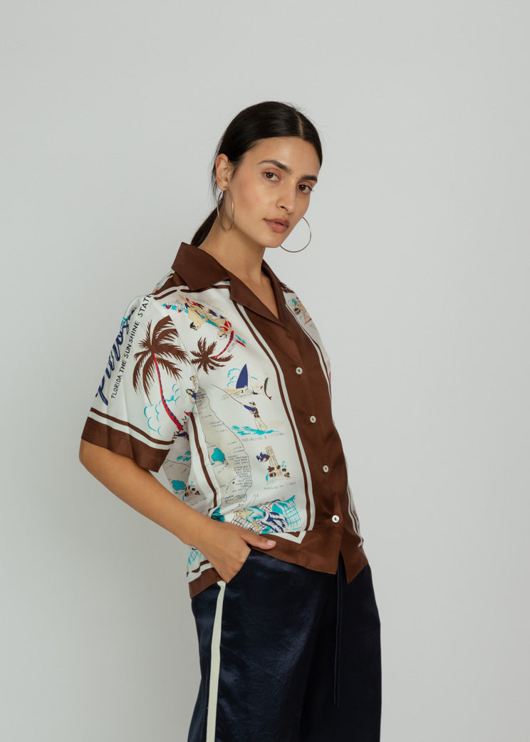 P.A.R.O.S.H. Scard Shirt - Fantasia Marrone