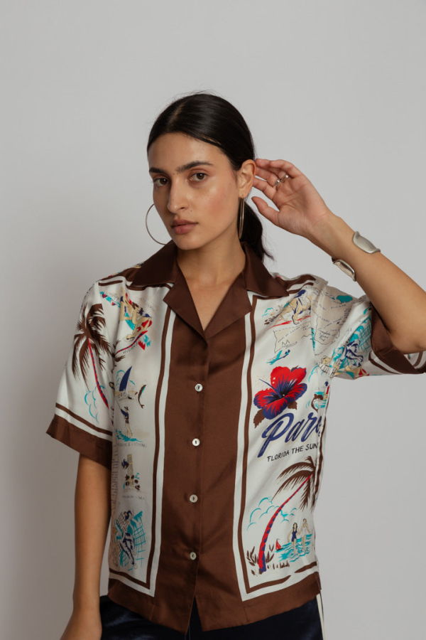 P.A.R.O.S.H. Scard Shirt - Fantasia Marrone