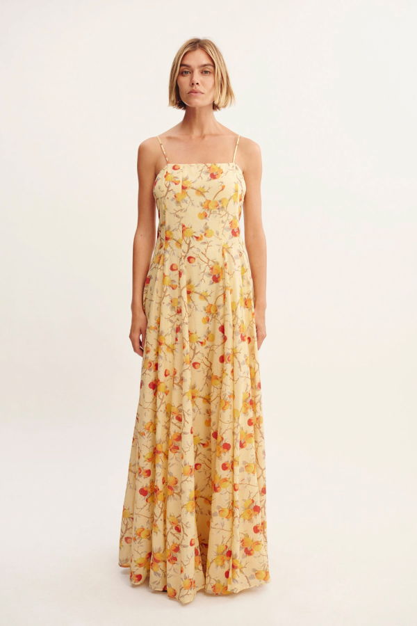 Posse Paloma Sq-Neck Dress - Citrus Floral