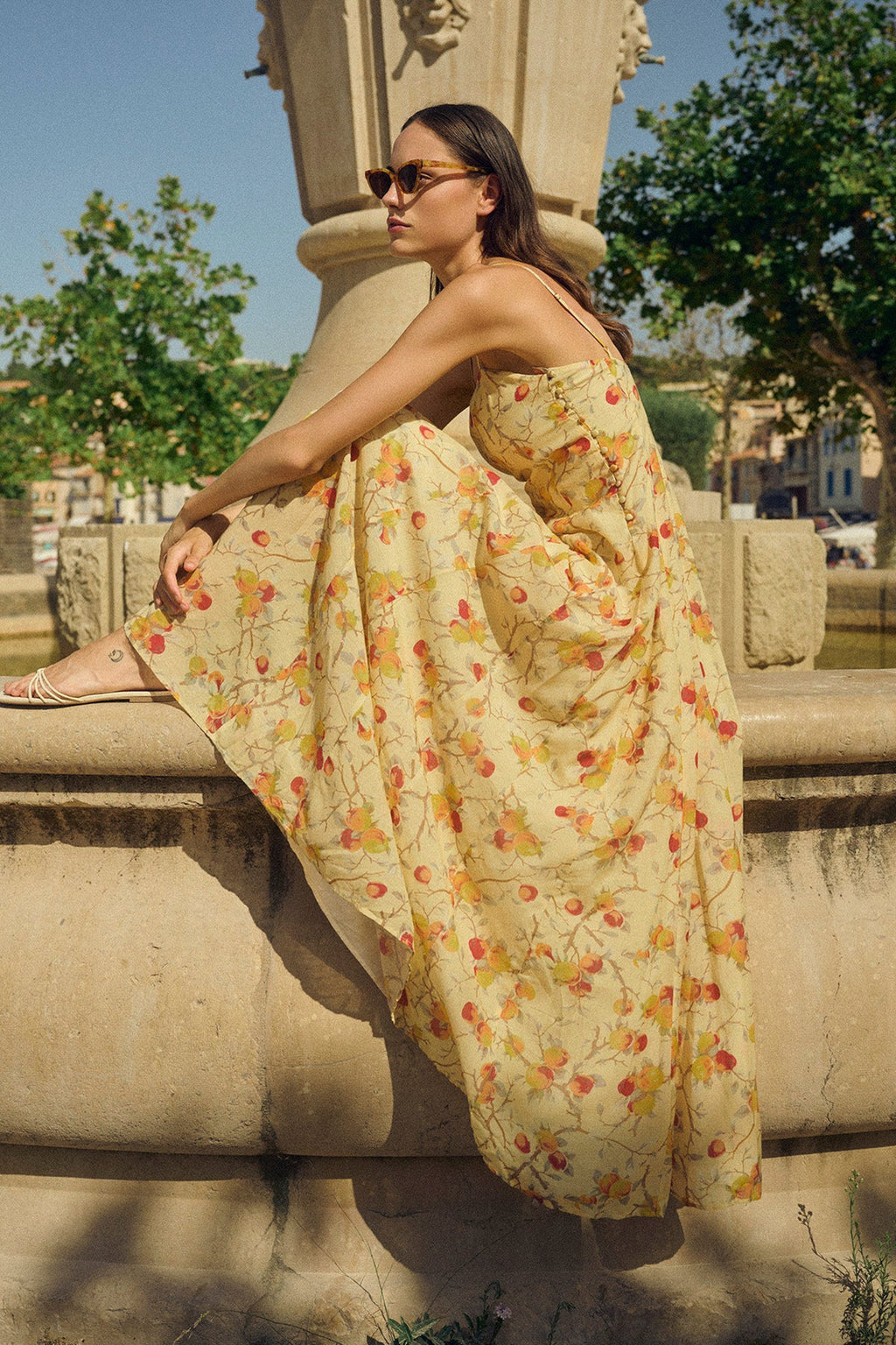 Posse Paloma Sq-Neck Dress - Citrus Floral