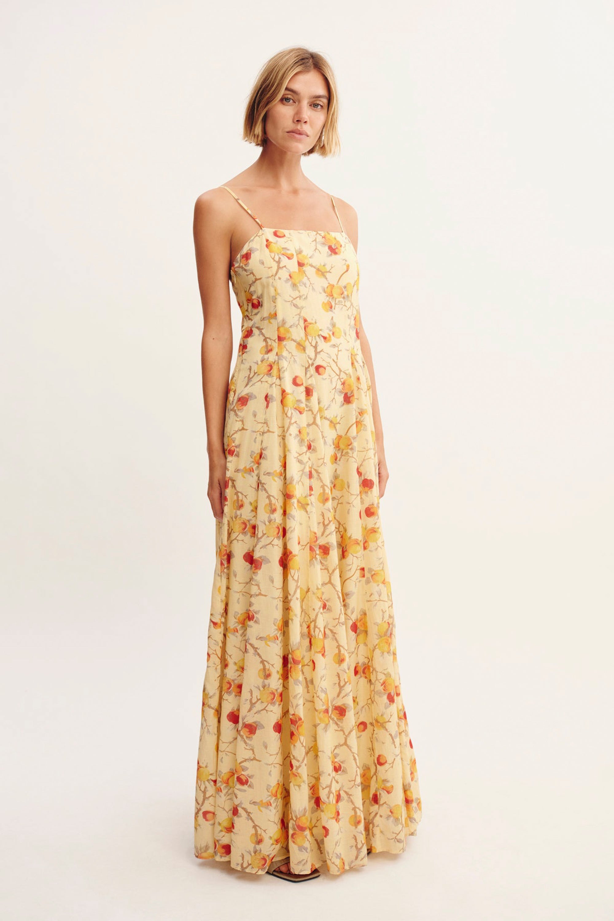 Posse Paloma Sq-Neck Dress - Citrus Floral