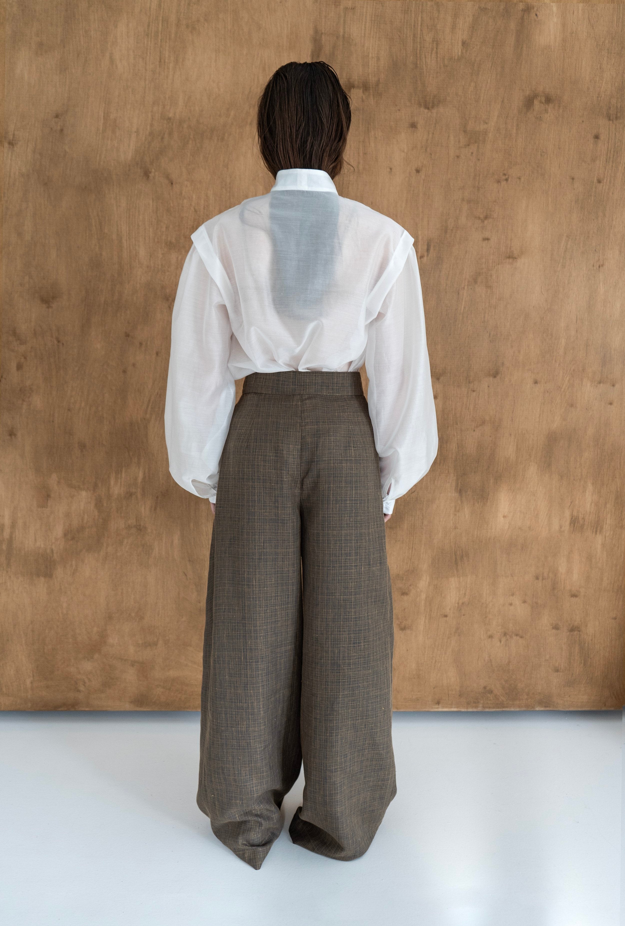 K M by L A N G E Palyanytsia Linen Cross Over Pants