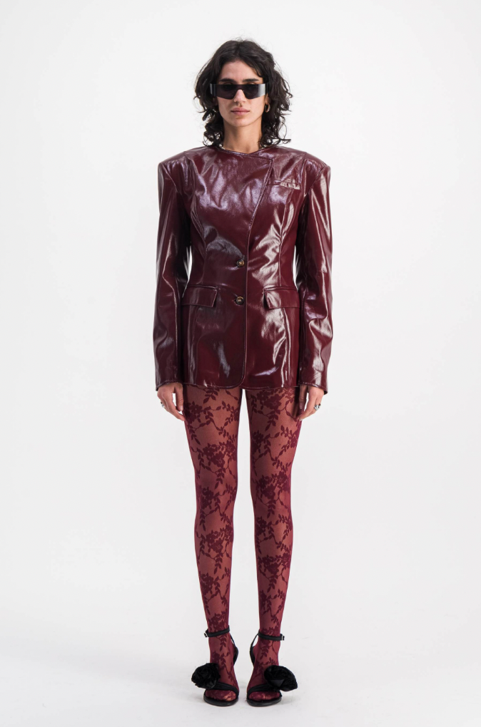 SAEMDI Patent Sculptural Suit Jacket