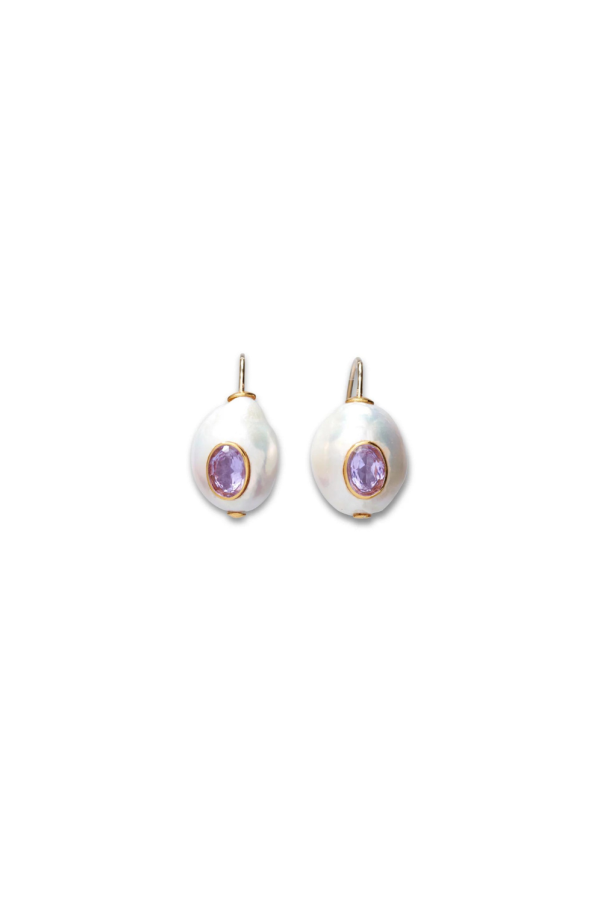 Lizzie Fortunato Pearl Pablo Earrings - Pink Amethyst