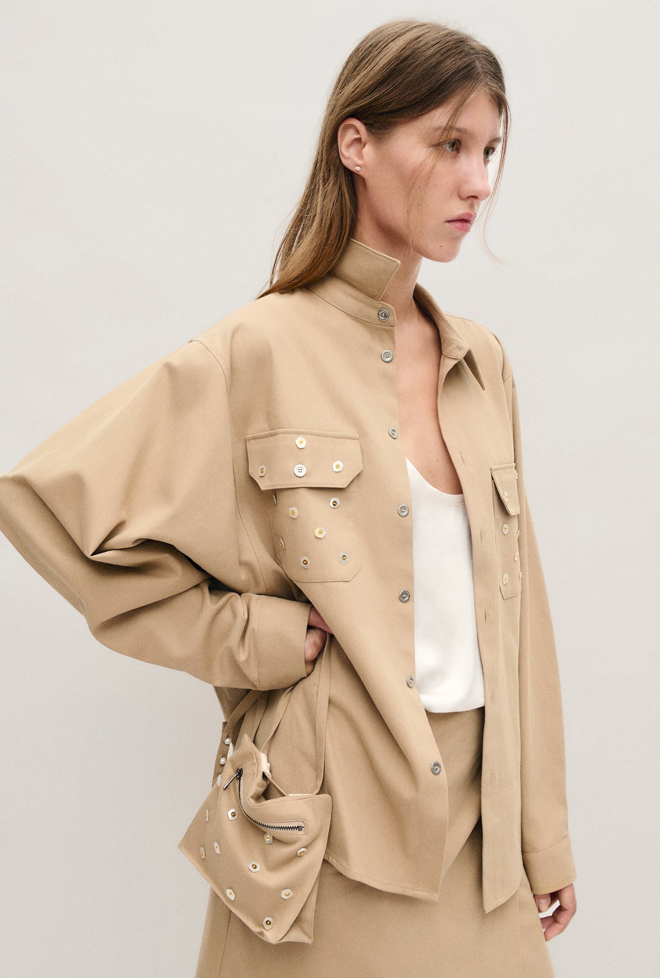 Silk Laundry Pearl Shirt - Cowrie