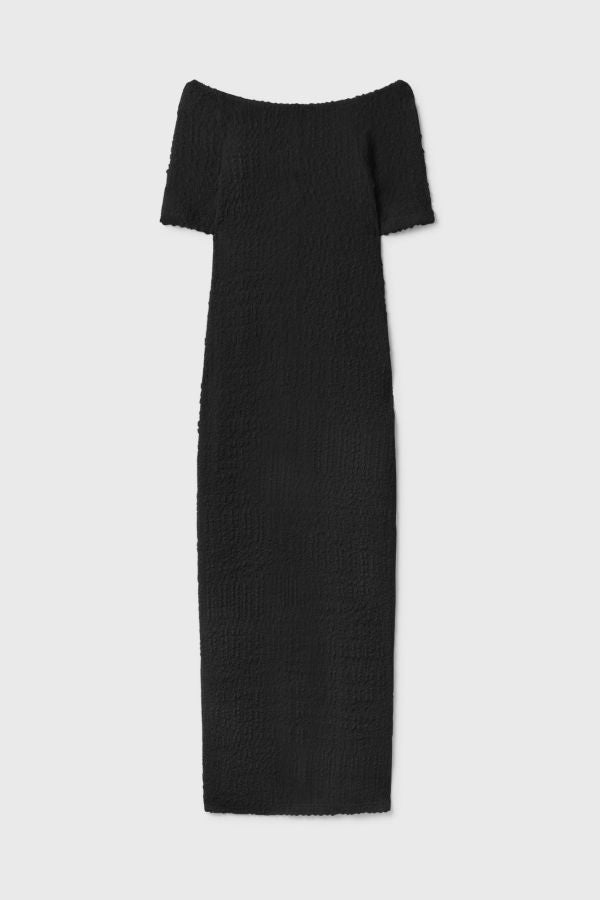 Silk Laundry Pebble Off The Shoulder Dress - Black