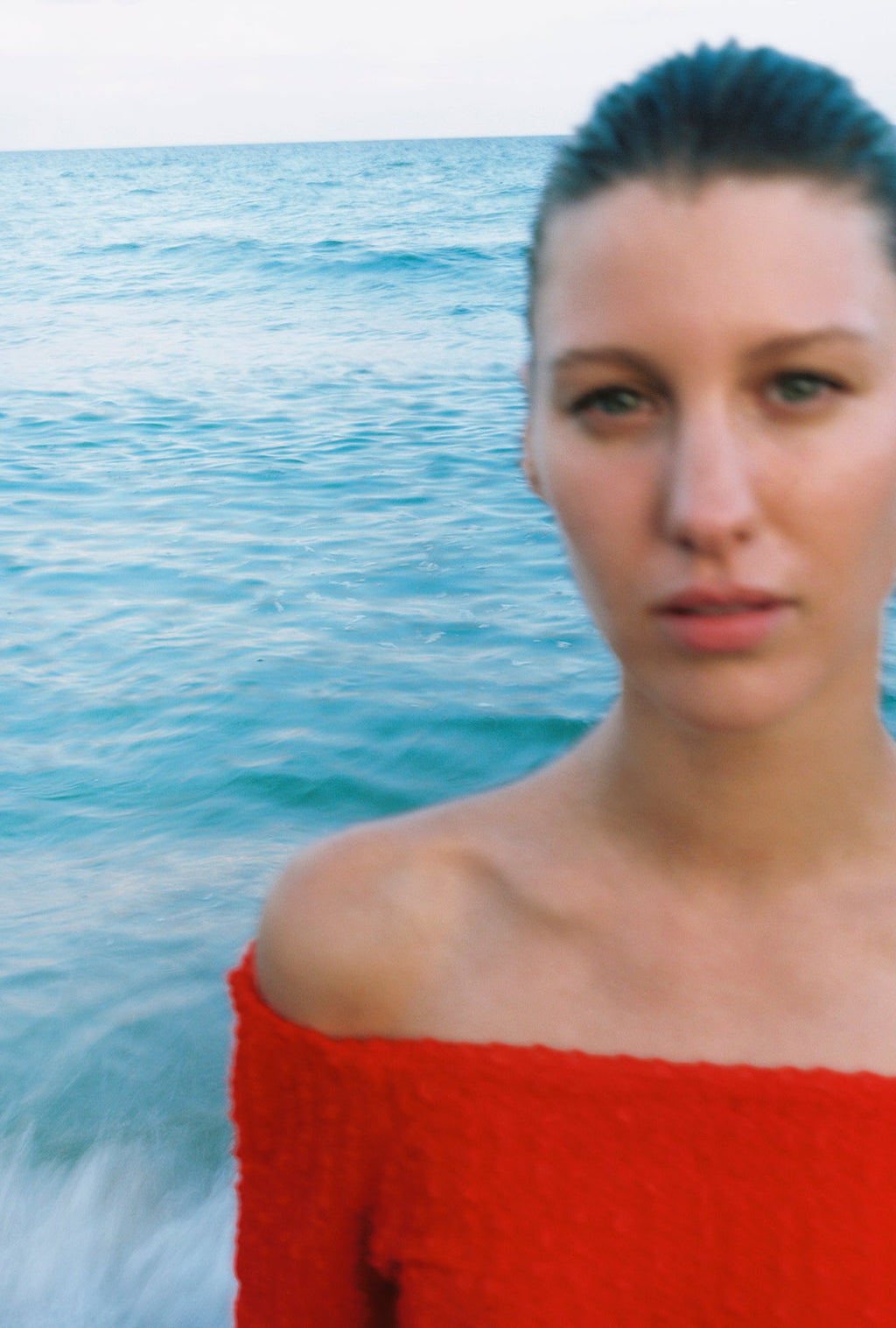 Silk Laundry Pebble Off The Shoulder Dress - Snapper