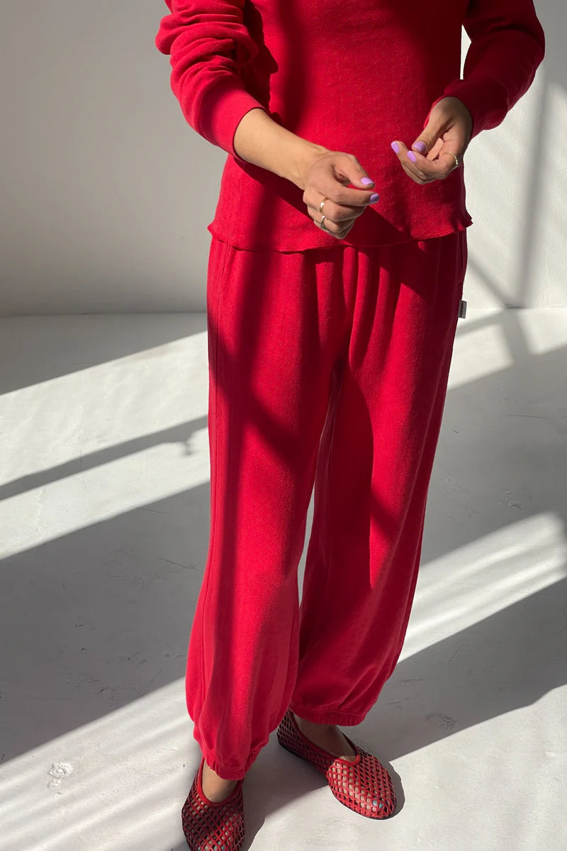 Le Bon Shoppe Pointelle Balloon Pants - Red Apple Pointelle