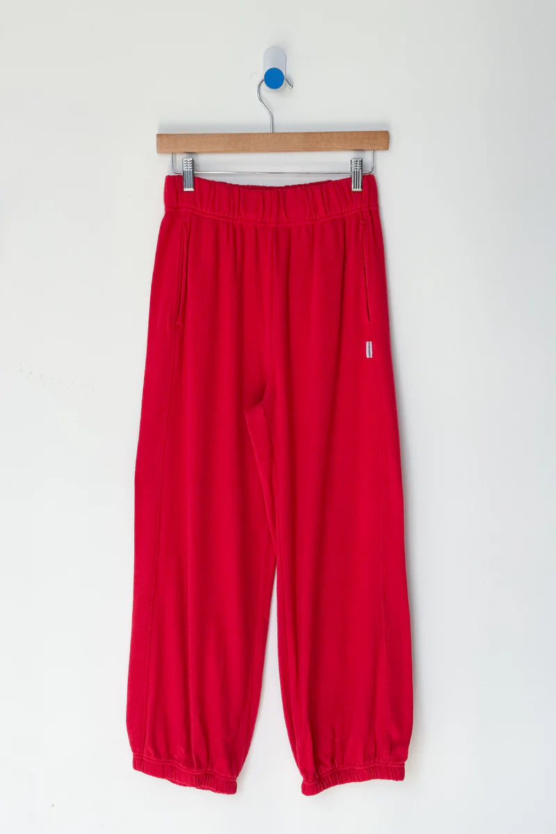 Le Bon Shoppe Pointelle Balloon Pants - Red Apple Pointelle